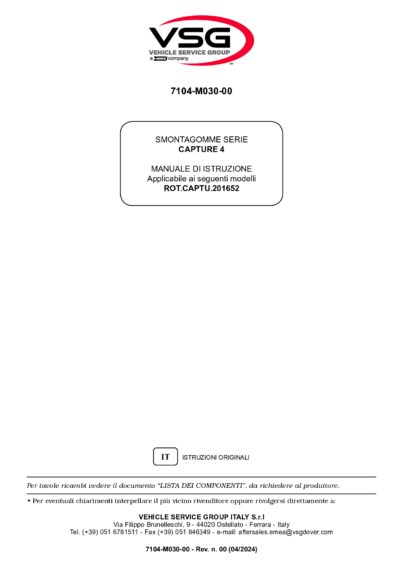 Tyre changer ROTCAPTU IM 7104 M030 00 VSG rev00  