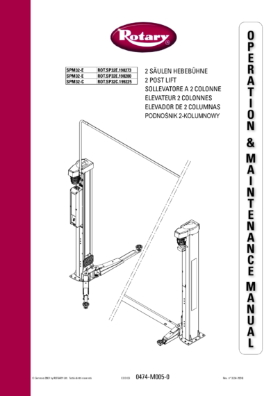 2 post lift SPM32 E SPM32 C IM 0474 M005 0 rev3 multi 