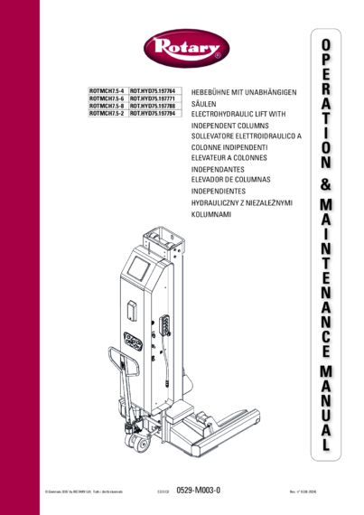 Mobile Column Lifts HYD75 IM 0529 M003 0 Rev0 multi 