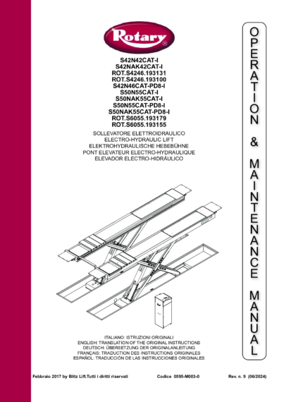 Scissor Lifts S42N42CAT I S42NAK42CAT I S42NAK46CAT I S42N46CAT PD8 I S50N55CAT I S50NAK55CAT I S50N55CAT PD8 I S50NAK55CAT PD8 I IM 0592 M003 0 REV9 multi 