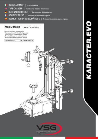 Tyre changer KARACTEREVO IM 7108 M016 00 VSG rev00 multi 