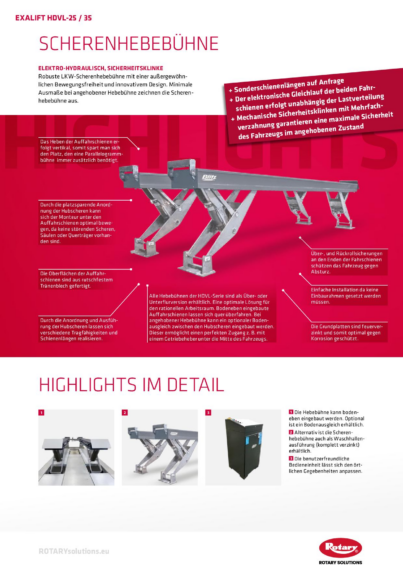 Scissor Lift ExaLift HDVL BR DE  